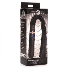 Vibra-Lasher 9 Function Black Vibrating Silicone Dildo Flogger
