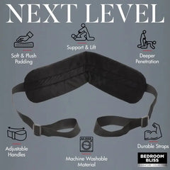 Bedroom Bliss Lover's Position Strap with padded angle control for comfortable, adjustable positioning in the bedroom.