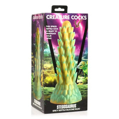 Detailed texture of the Creature Cocks Stegosaurus Spiky Reptile Dildo, offering an adventurous experience.