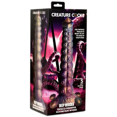 Displaying the four larva eggs included with the Creature Cocks Deep Invader Tentacle Ovipositor Silicone Dildo, made of soft, body-safe silicone.