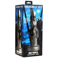 Thumbnail for a black and silver statue in a box