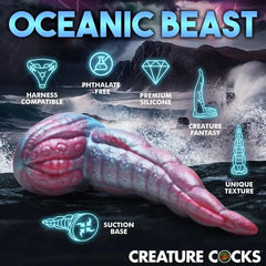 Elegant display of Creature Cocks Tentacle Cock Silicone Dildo - Oceanic Beast, a premium-quality tentacle dildo made from body-safe silicone.