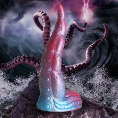 Creature Cocks Tentacle Cock Silicone Dildo - Oceanic Beast with strong suction cup base, ideal for hands-free play as a versatile tentacle dildo.
