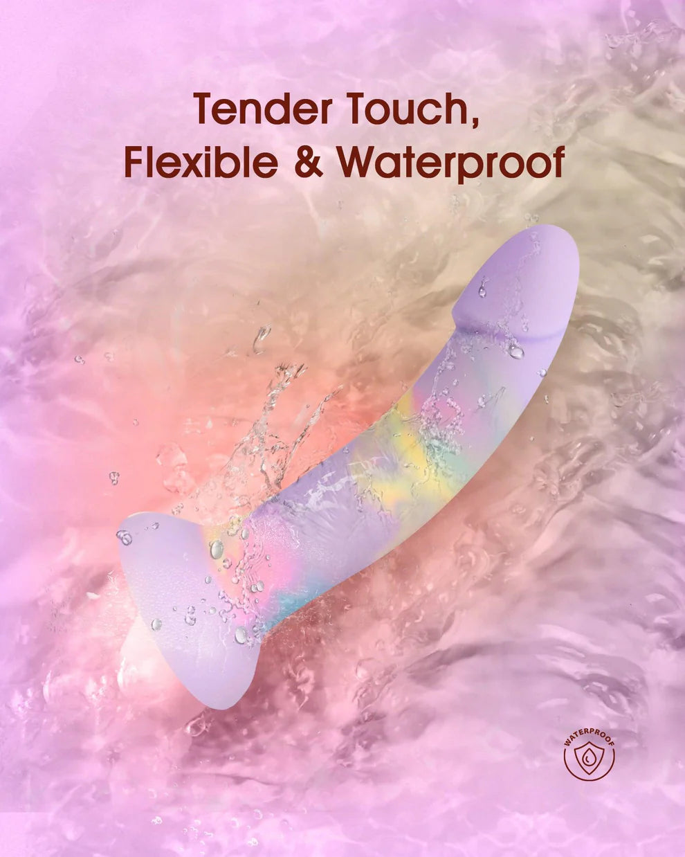 Detailed view of the Purple Cloud Strap-On Dildo's strong suction base, providing hands-free play on smooth surfaces.