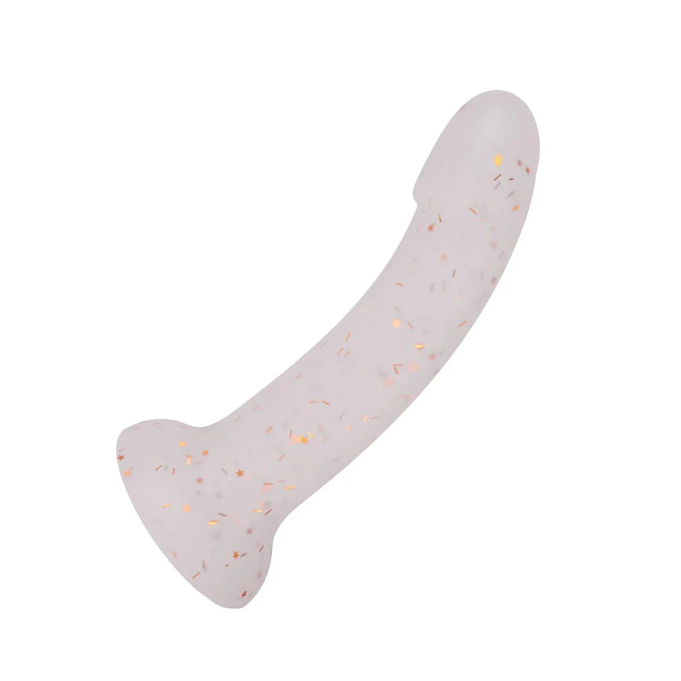 Elegant Star Strap-On Dildo showcasing its gently curved semi-soft shaft, designed for comfort during intimate play.