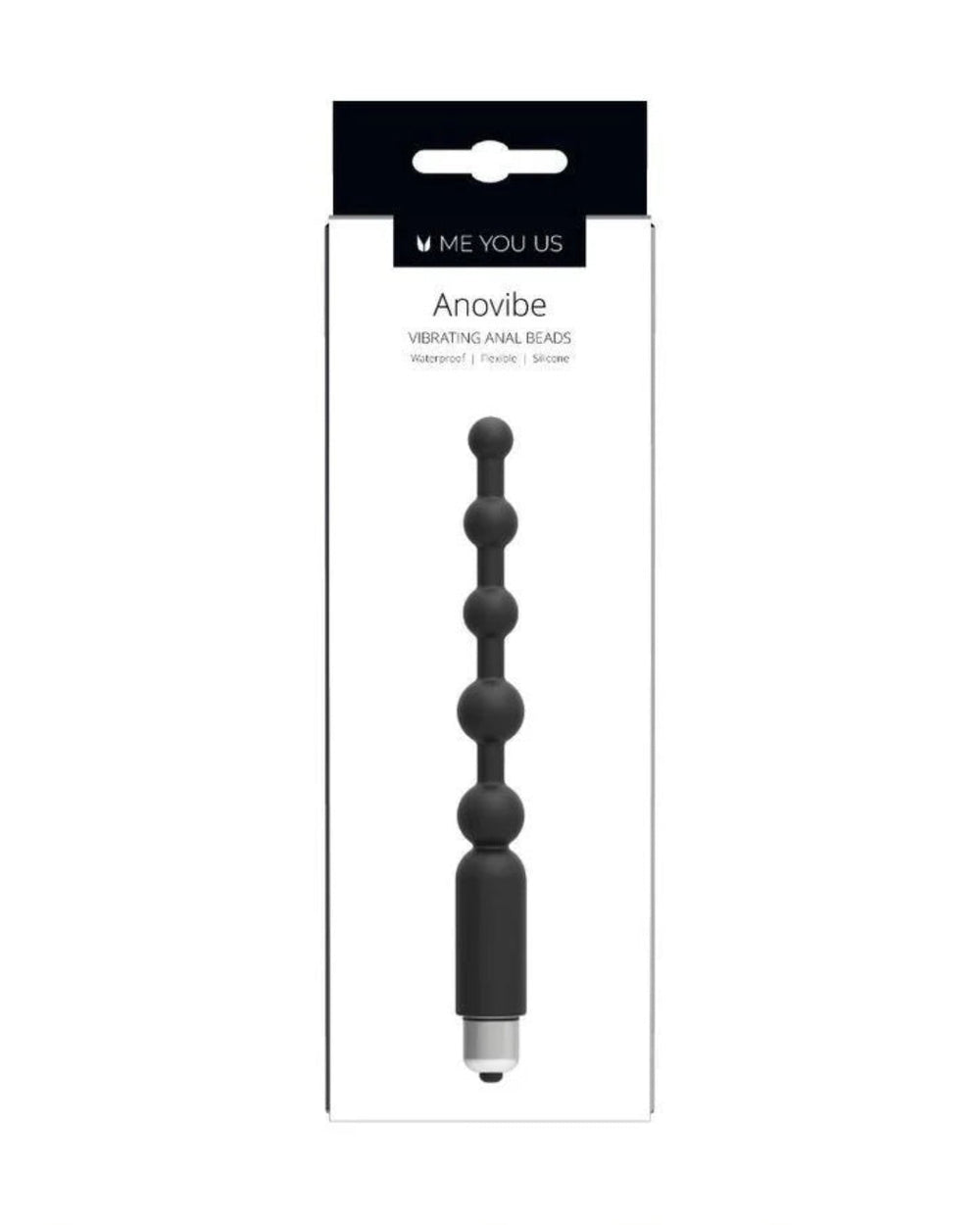 Me You Us Anovibe silicone vibrating anal beads, smooth and flexible anal toy with vibrating features for enhanced pleasure.