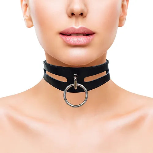 Leather Fashion Bondage Collar Collars & Leads Rouge Garments Ltd 