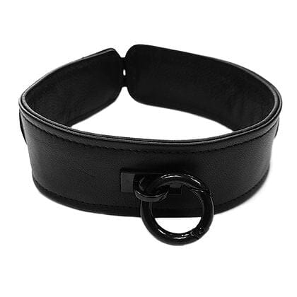 Black Leather Collar With Detachable O-Ring