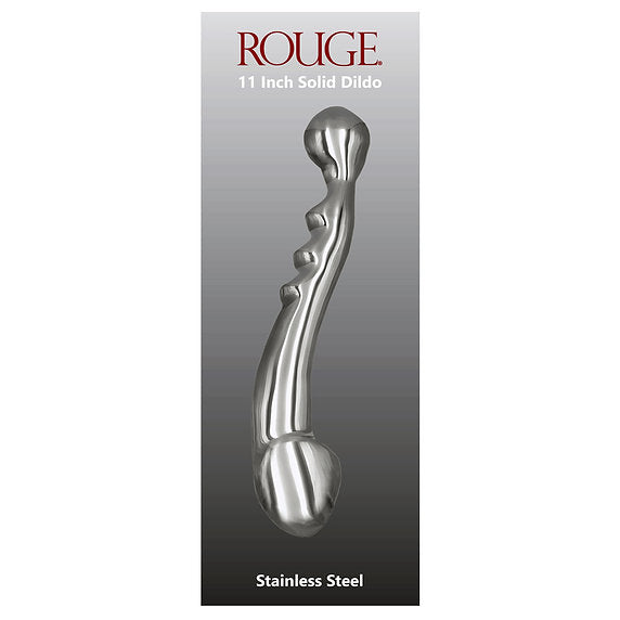 Stainless Steel 11” Dildo – Luxury Weighted S-Shaped Design, elegant curved design with mirror-polished finish