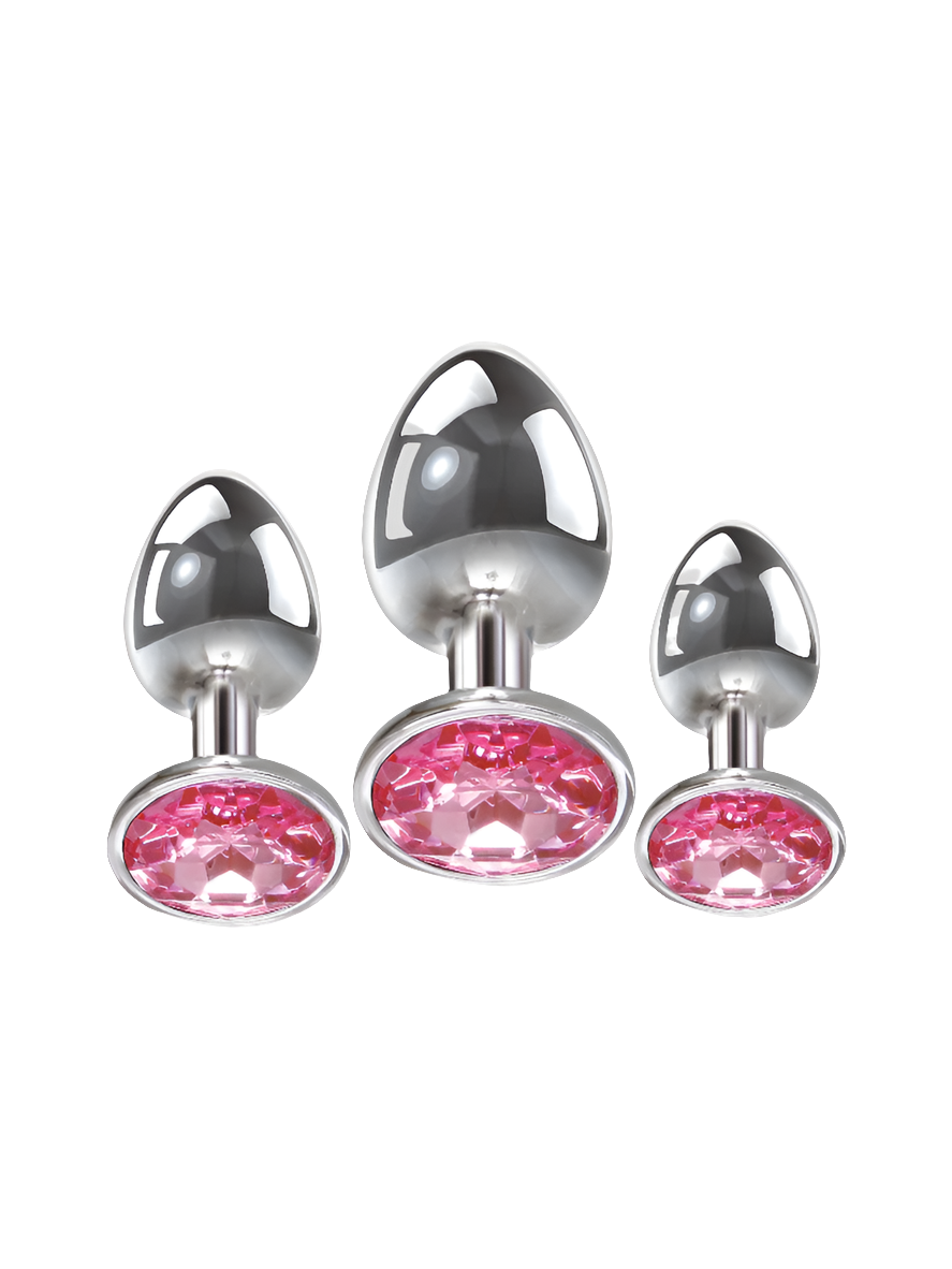 Scandals Metal Butt Plug with Crystal - Temperature Responsive Aluminium Plug