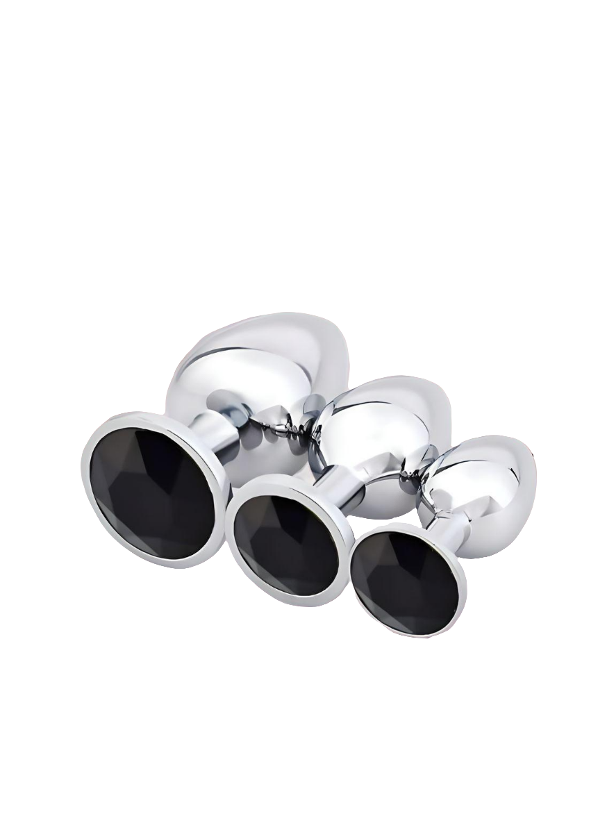 Scandals Metal Butt Plug with Crystal - Temperature Responsive Aluminium Plug