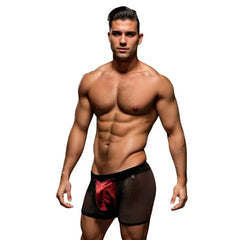 Envy Snap Down Mesh Boxer Brief Black Red