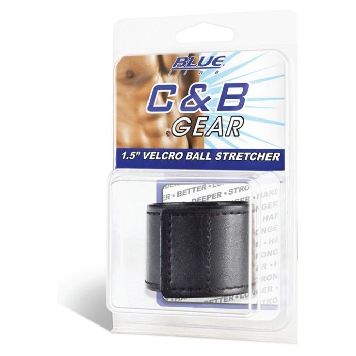 BLUE LINE 1.5-Inch Wide Velcro Ball Stretcher in Black - For Enhanced Orgasms