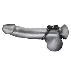 High-quality PVC Duo Cock & Ball Ring by Blue Line, perfect for beginners and enhancing intimate experiences.