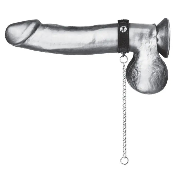 Blue Line Snap Cock Ring With Leash