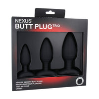 Nexus Butt Plug Trio Black Assorted