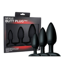 Nexus Butt Plug Trio Black Assorted