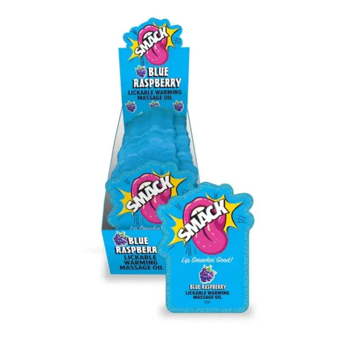 Smack Lickable Warming Massage Oil Blue Raspberry 2 x 59ml Sachets