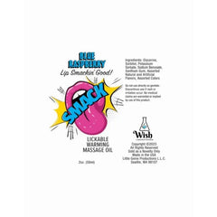 Smack Lickable Warming Massage Oil Blue Raspberry 2 x 59ml Sachets