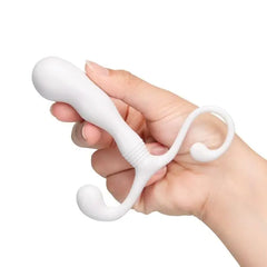 b-Vibe P-Spot Slim Hands-Free Slimline Prostate Massager White, ergonomic Prostate Massager ideal for beginners