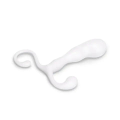 b-Vibe P-Spot Slim Hands-Free Slimline Prostate Massager White, ribbed stem Prostate Massager for enhanced anal pleasure