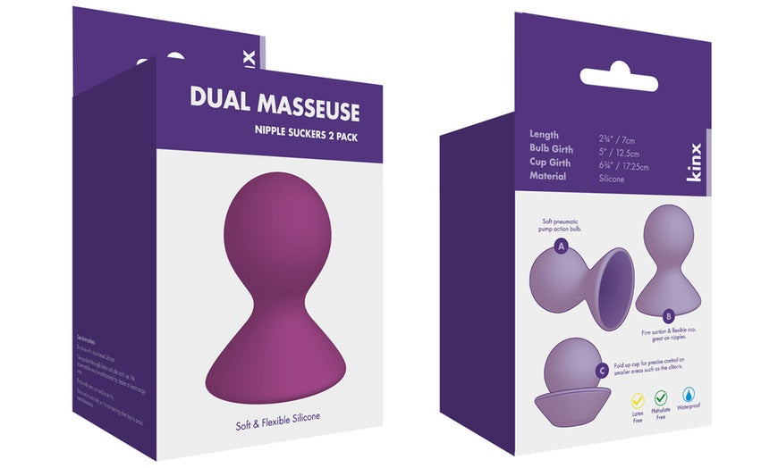 a packaging box with a purple object inside of it