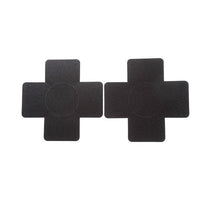 Refined plain black cross nipple covers, perfect for a seamless and elegant silhouette.