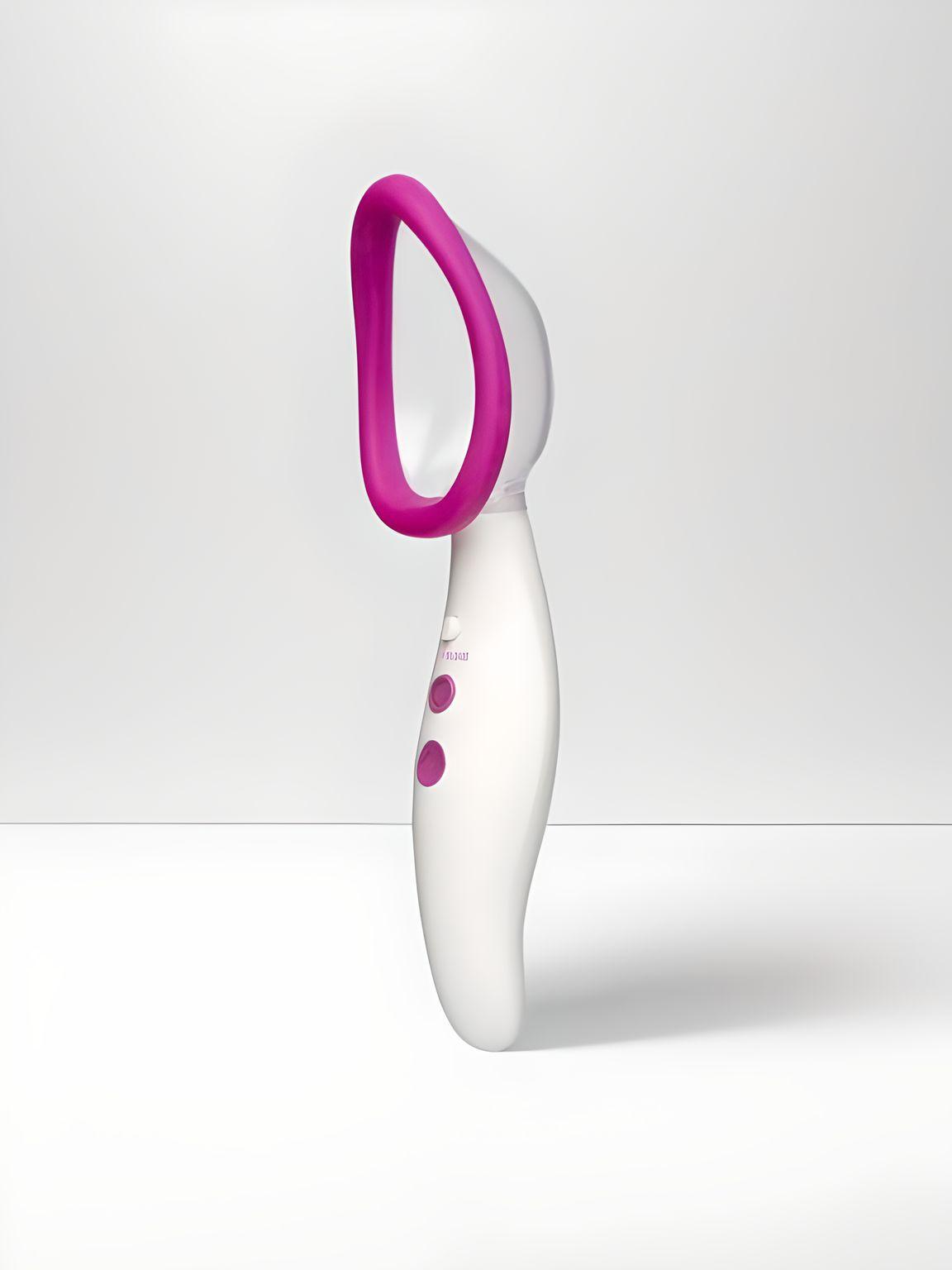Luxurious Doc Johnson Vibrating Pussy Pump Pink showcasing its ergonomic design and soft silicone rim for unmatched comfort.