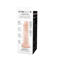 Prowler RED Ultra Cock 12 - Elegant Dildo with Powerful Suction Cup for Hands-Free Enjoyment in Bath or Shower