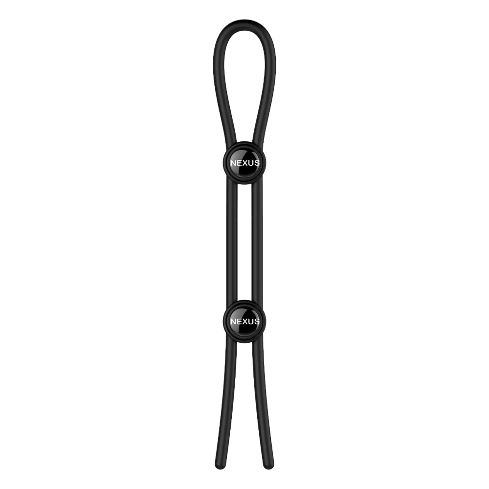 FORGE Double Adjustable Lasso Silicone Cock Ring - Black, a luxurious adjustable cock ring designed for optimal fit and comfort.