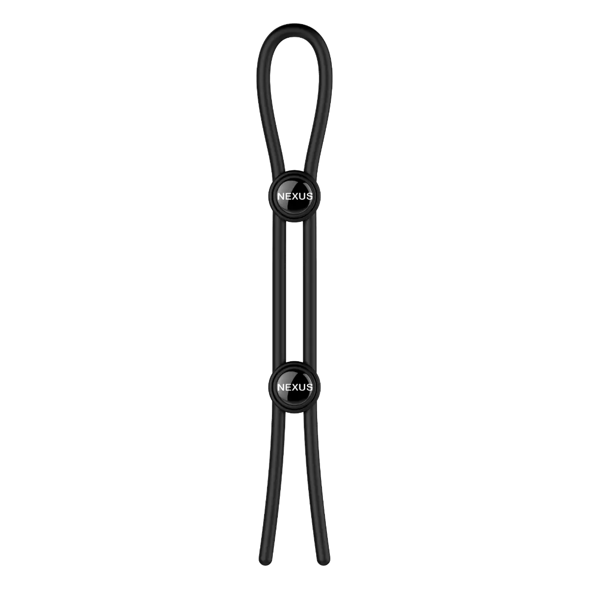 FORGE Double Adjustable Lasso Silicone Cock Ring - Black, a luxurious adjustable cock ring designed for optimal fit and comfort.