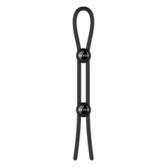 FORGE Double Adjustable Lasso Silicone Cock Ring - Black, a luxurious adjustable cock ring designed for optimal fit and comfort.