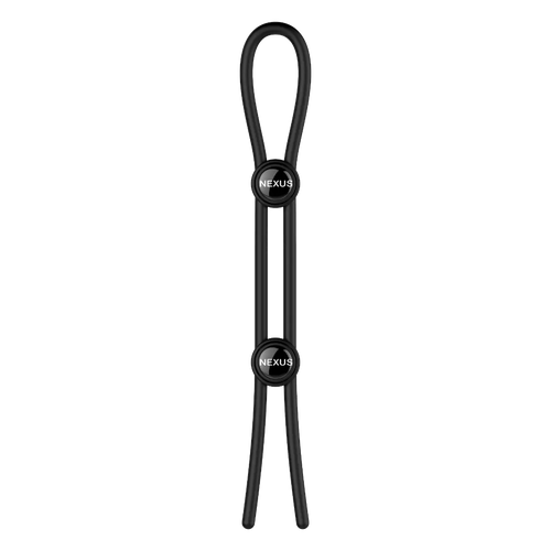 FORGE Double Adjustable Lasso Silicone Cock Ring - Black, a luxurious adjustable cock ring designed for optimal fit and comfort.