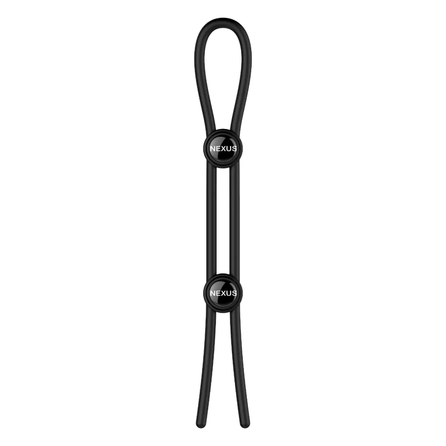 FORGE Double Adjustable Lasso Silicone Cock Ring - Black, a luxurious adjustable cock ring designed for optimal fit and comfort.