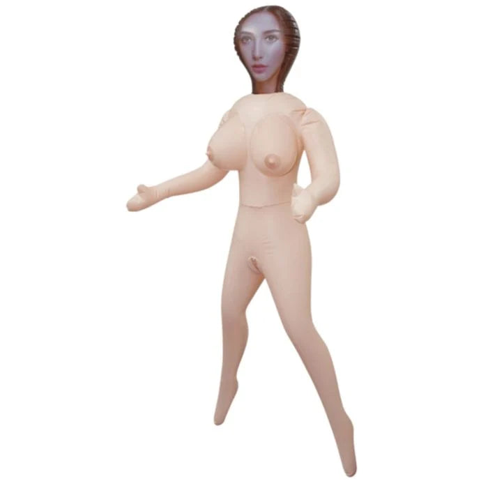 Close-up of the Hussy Standing Pose PVC Inflatable Love Doll With 2 Tempting Love Holes featuring intricate details and alluring design for unforgettable experiences.