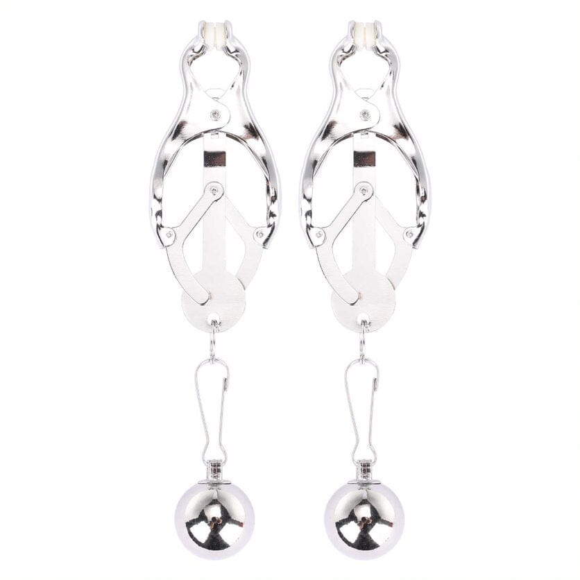 Silver Me You Us Clover Nipple Clamp with adjustable screw and decorative clover design, suitable for sensitive skin.