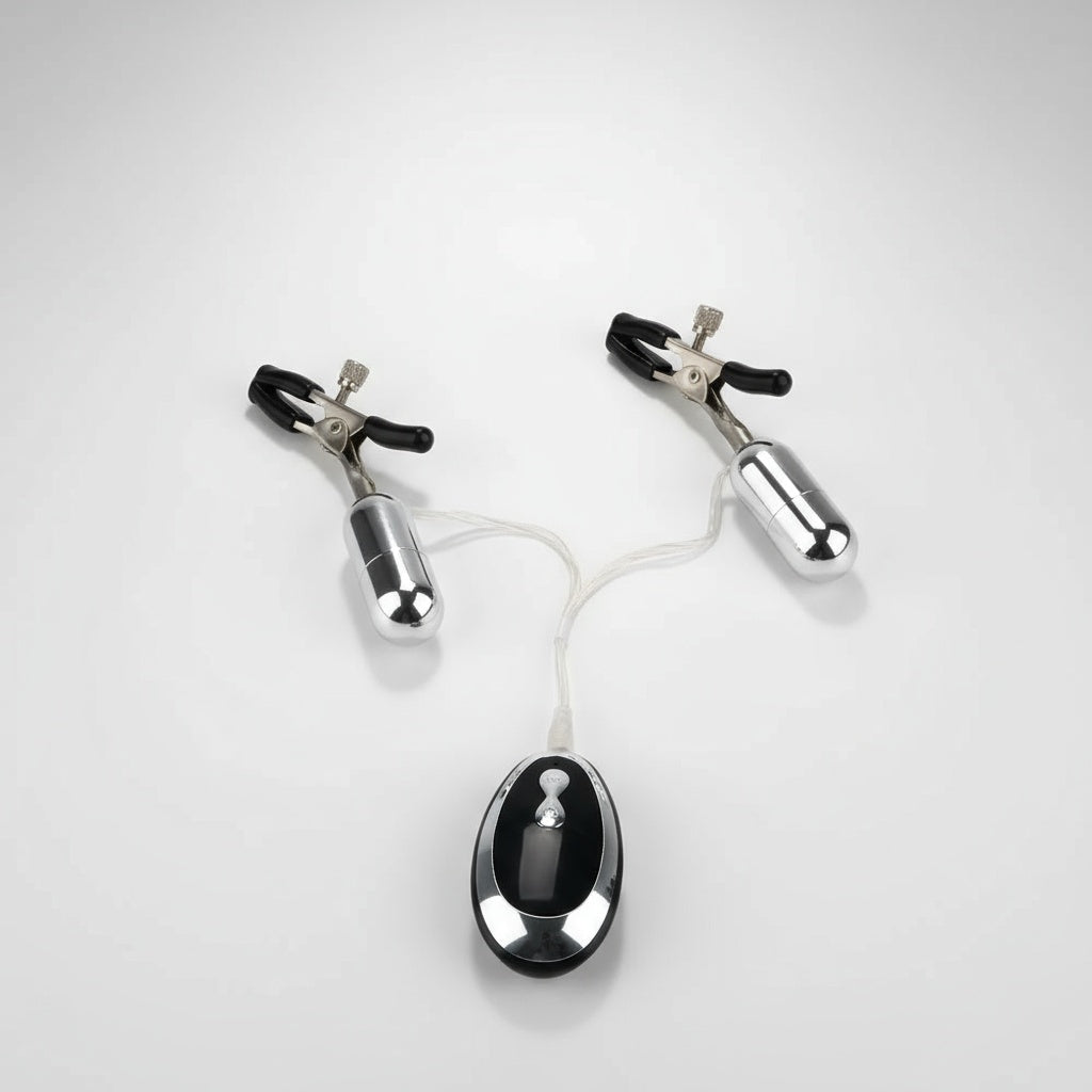 Vibrating Nipple Clamps With 20 Vibration Modes, Adjustable Tension, Soft Rubber Coating