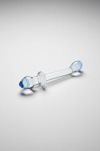 Dual Ended Glass Dildo - 9.5 Inch Curved Design for G-Spot & Anal Pleasure