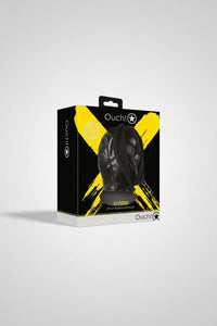 Extreme Zipup Bondage Mask in Black - Sensory Deprivation Hood with Breathable Design