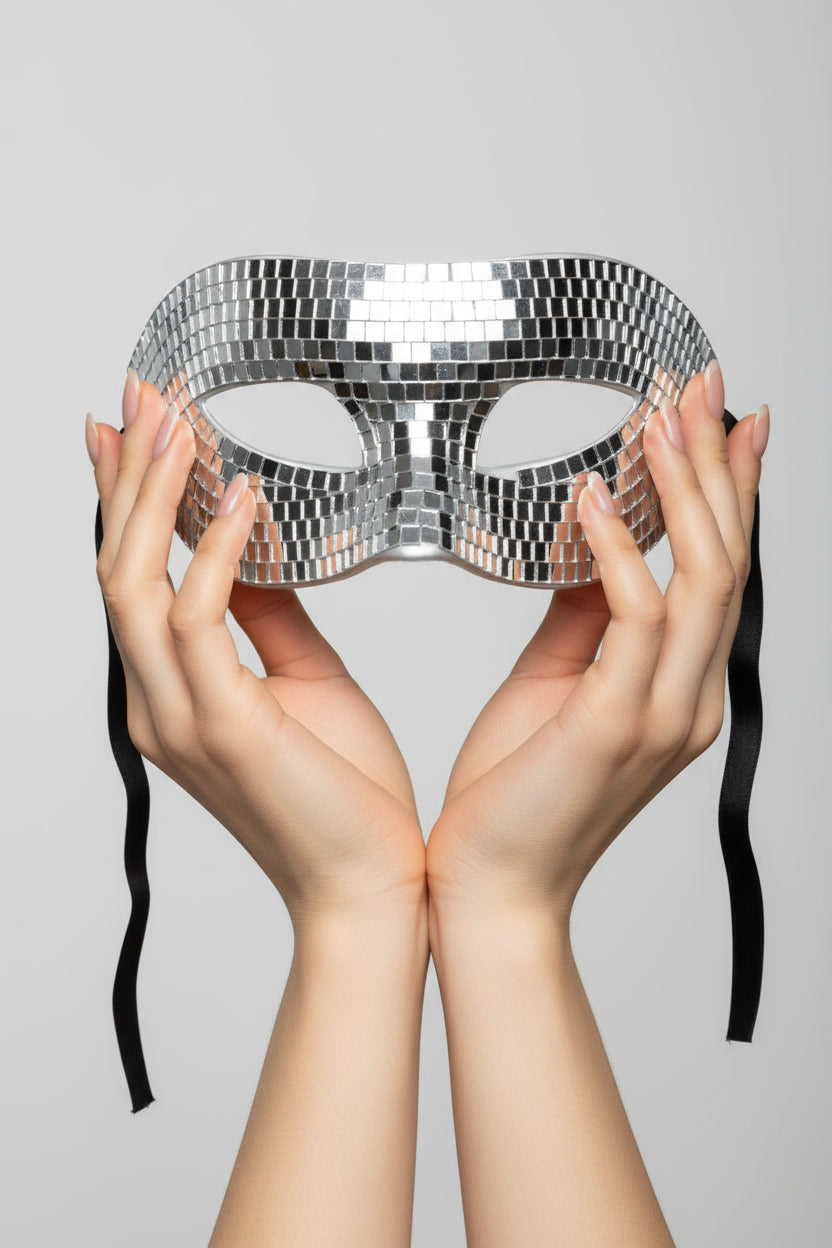 Elegant Scandals masquerade mask with gem-inspired design, perfect for parties and festive events.
