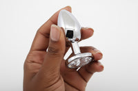Scandals Metal Butt Plug with Crystal - Temperature Responsive Aluminium Plug