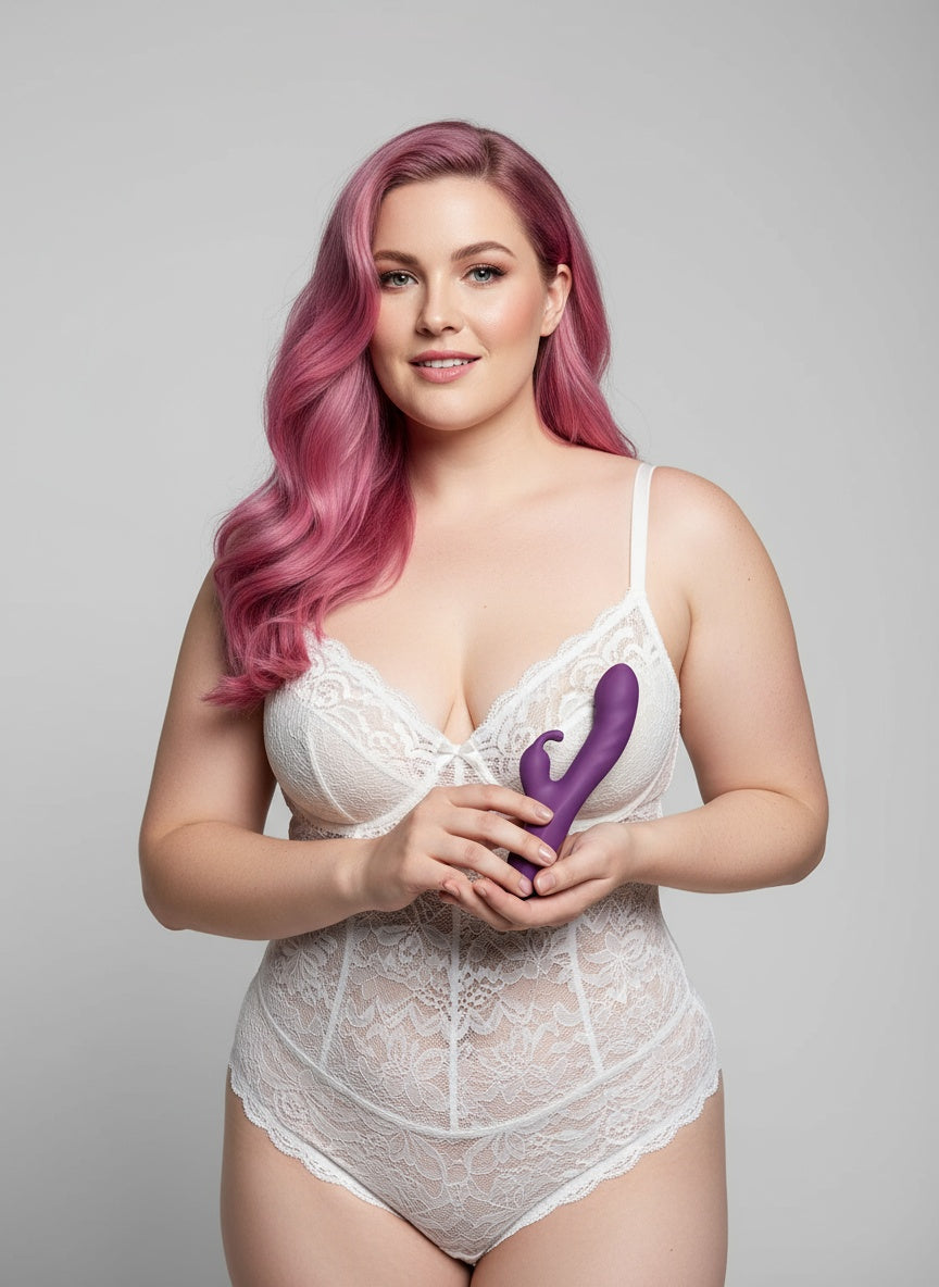 Scandals GAIA Rabbit 10-function silicone vibrator for clitoral and G-spot stimulation, showcasing sleek design and adjustable settings.