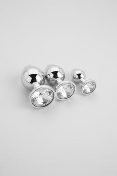 Introducing the Toosh Metal Butt Plug Silver Set of 3, featuring varied sizes for ultimate pleasure and crafted from premium stainless steel.