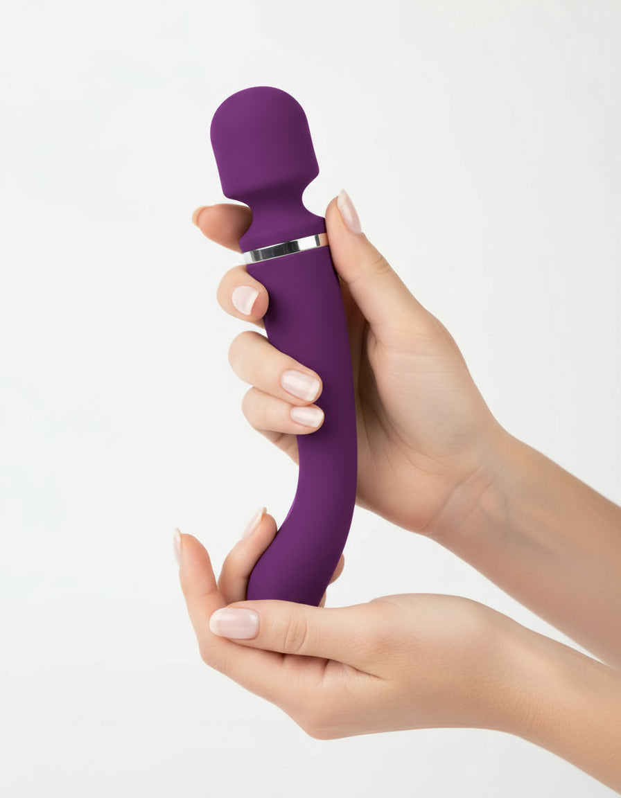 Dual End Head Silicone Wand Vibrator with 20 Vibration Modes and Waterproof Design by Scandals