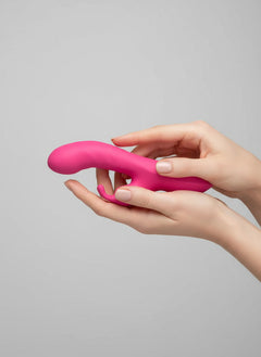 Elegant design of the New GAIA Rabbit Silicone Rabbit Vibrator showcasing its premium silicone texture and 10 powerful vibration modes.