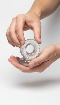 Oxballs Clear Cock Rings - Ultra Stretchy Textured Design for Enhanced Pleasure - Set of 2