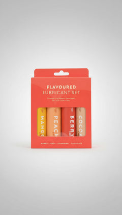 Loving Joy Flavoured Lubricant Set - 4 Pack of Water-Based, Sugar-Free Pleasures: Mango, Peach, Strawberry & Chocolate