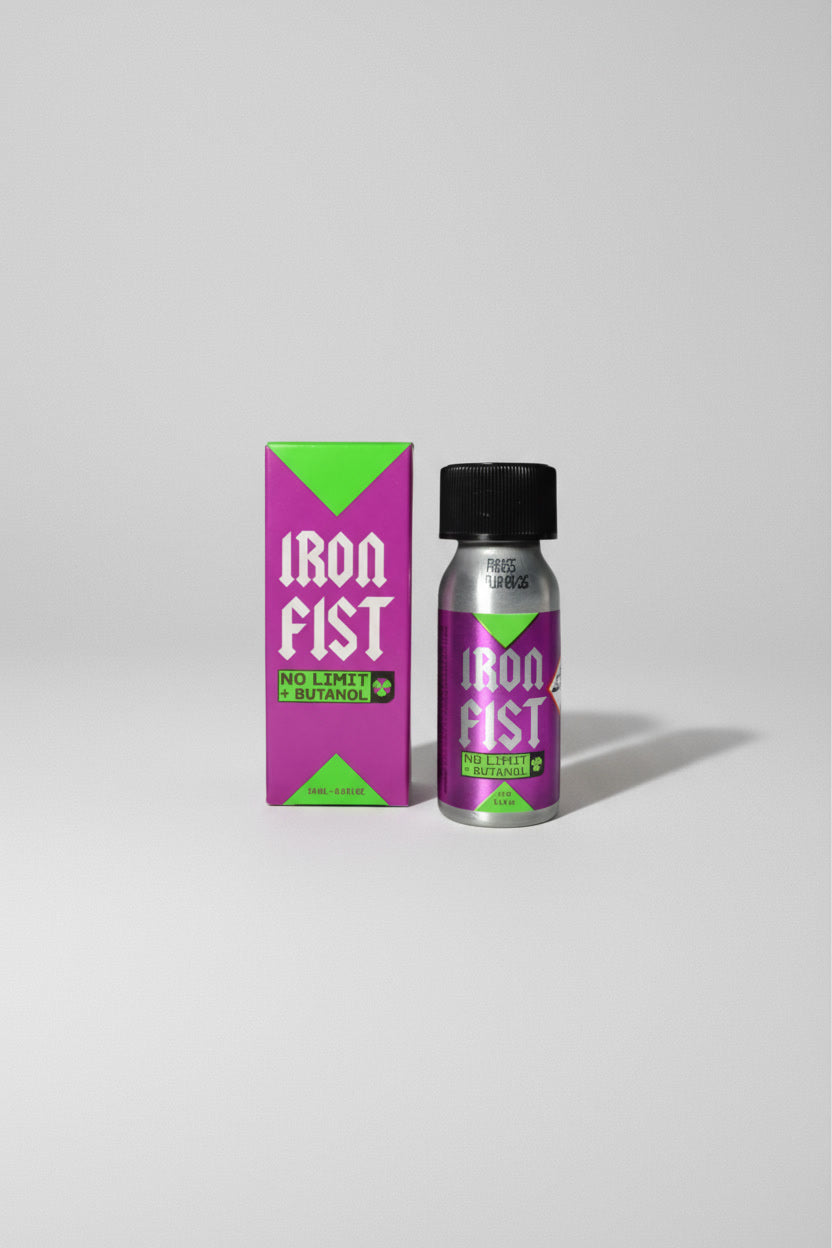 Iron Fist No Limit + Butanol leather cleaner in 24ml bottle, featuring sleek minimal packaging and branding.