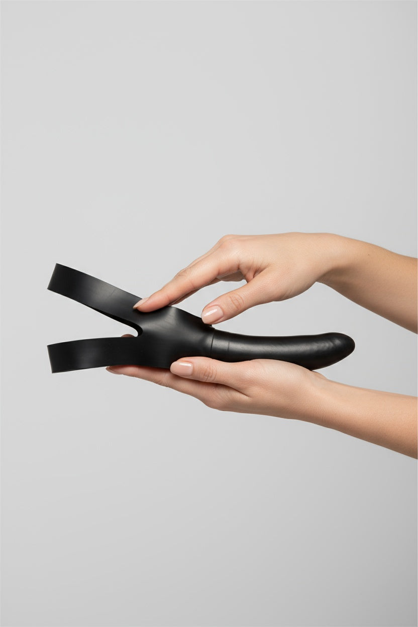 Latex Dildo Gag with Versatile Strap On Design-Scandals Adjustable Stretchy
