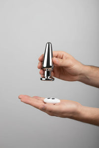 Toosh Remote Controlled Metal Vibrating Butt Plug - 10 Speed, USB Rechargeable, 3.8